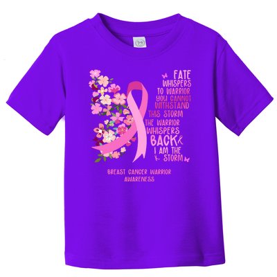 Breast Cancer Awareness Floral Ribbon Butterfly Toddler T-Shirt