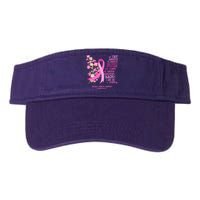 Breast Cancer Awareness Floral Ribbon Butterfly Valucap Bio-Washed Visor