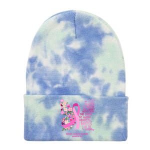 Breast Cancer Awareness Floral Ribbon Butterfly Tie Dye 12in Knit Beanie