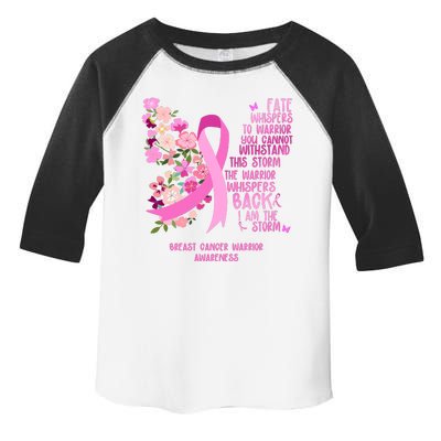 Breast Cancer Awareness Floral Ribbon Butterfly Toddler Fine Jersey T-Shirt