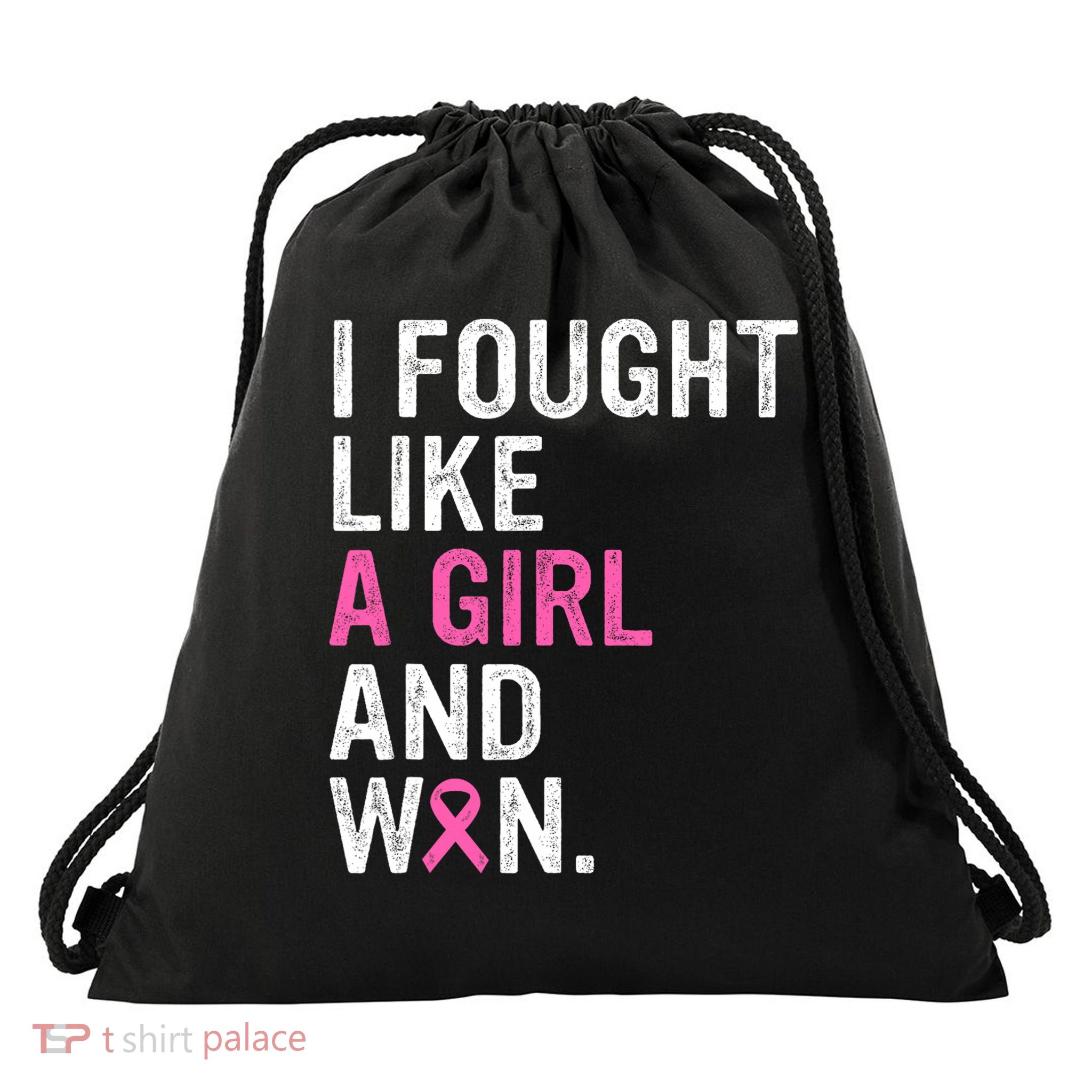 Breast Cancer Awareness I Fought Like A Girl And Won Women Drawstring Bag