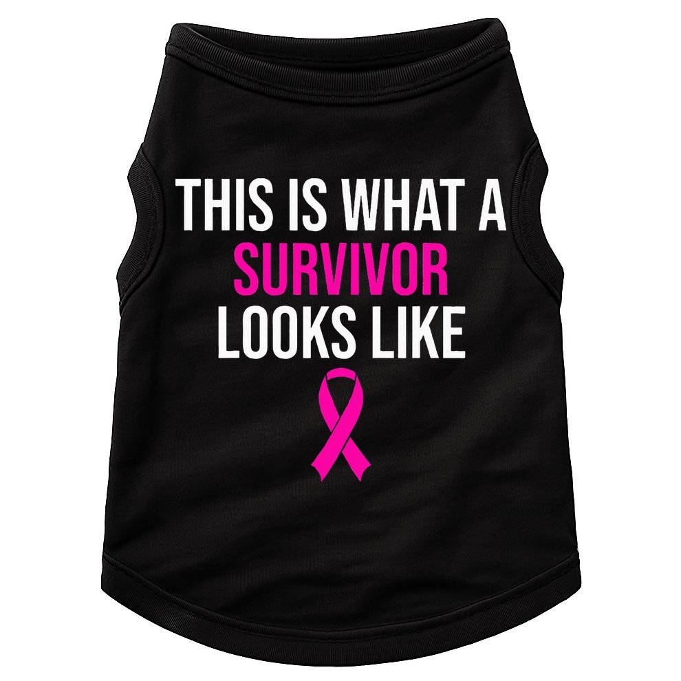 Breast Cancer Awareness Survivor Pink Ribbon Doggie Tank