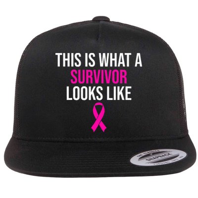 Breast Cancer Awareness Survivor Pink Ribbon Flatbill Hat