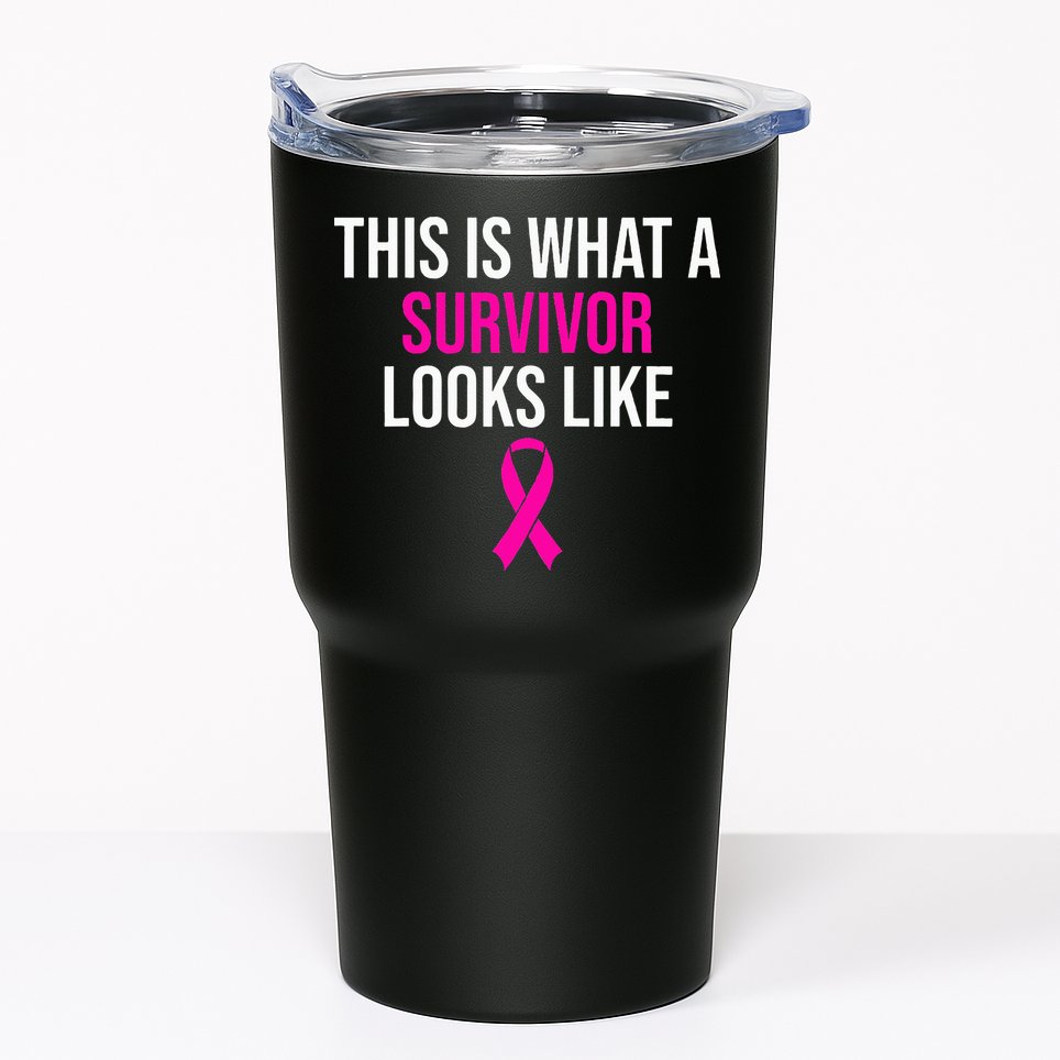 Breast Cancer Awareness Survivor Pink Ribbon Tumbler
