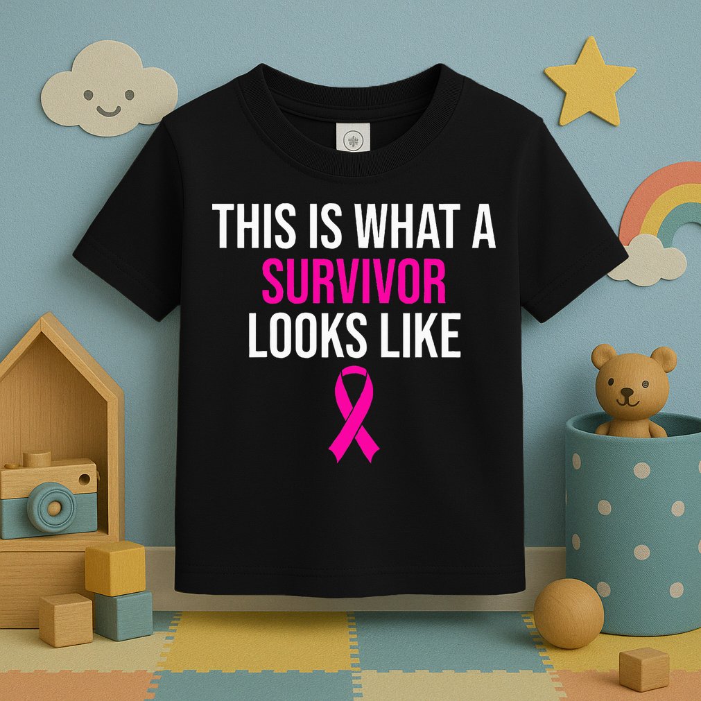 Breast Cancer Awareness Survivor Pink Ribbon Toddler T-Shirt