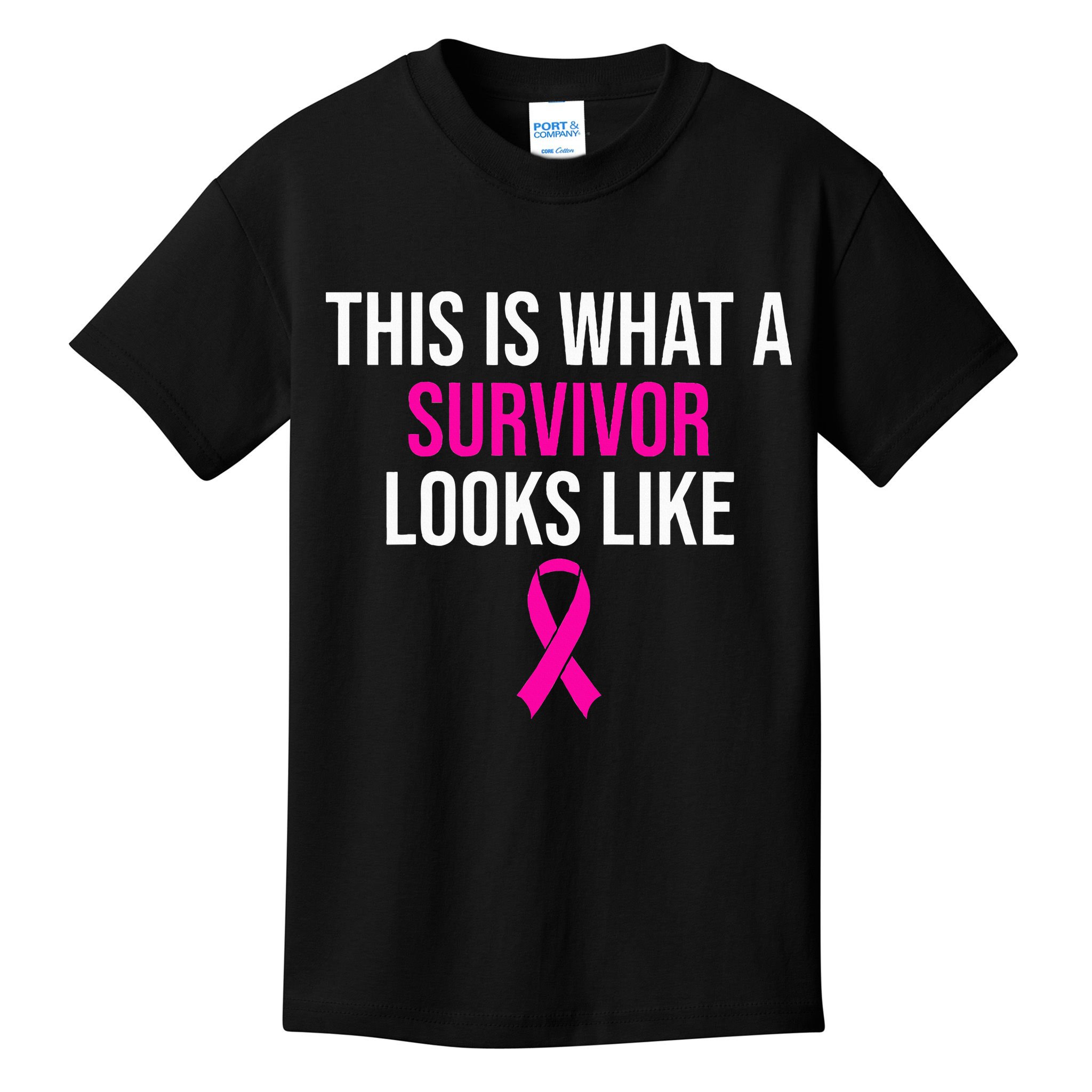 Breast Cancer Awareness Survivor Pink Ribbon Kids T-Shirt