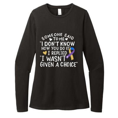 Bladder Cancer Awareness Blue Yellow Purple Ribbon Chemo Meaningful Gift Womens CVC Long Sleeve Shirt