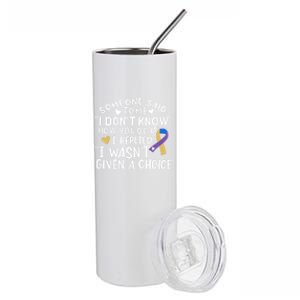 Bladder Cancer Awareness Blue Yellow Purple Ribbon Chemo Meaningful Gift Stainless Steel Tumbler