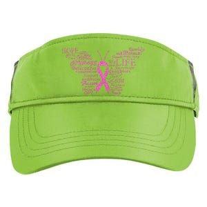 Breast Cancer Awareness Butterfly Ribbon Quotes Adult Drive Performance Visor