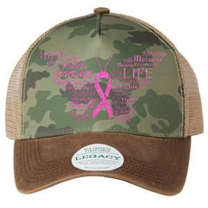 Breast Cancer Awareness Butterfly Ribbon Quotes Legacy Tie Dye Trucker Hat