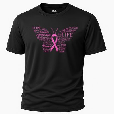 Breast Cancer Awareness Butterfly Ribbon Quotes Performance Shirt