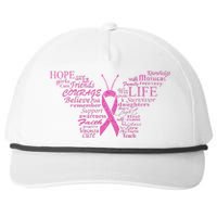 Breast Cancer Awareness Butterfly Ribbon Quotes Snapback Five-Panel Rope Hat