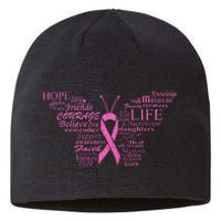 Breast Cancer Awareness Butterfly Ribbon Quotes Sustainable Beanie