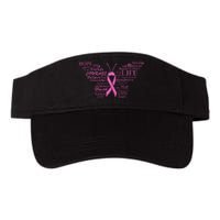 Breast Cancer Awareness Butterfly Ribbon Quotes Valucap Bio-Washed Visor