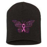 Breast Cancer Awareness Butterfly Ribbon Quotes Short Acrylic Beanie