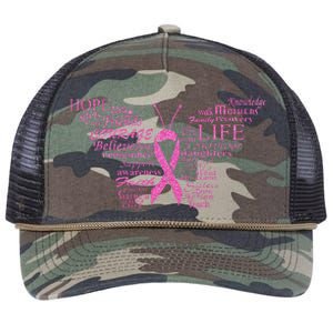 Breast Cancer Awareness Butterfly Ribbon Quotes Retro Rope Trucker Hat Cap