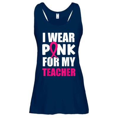 Breast Cancer Awareness I Wear Pink For My Teacher Ladies Essential Flowy Tank