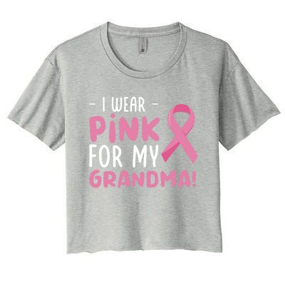 Breast Cancer Awarness Grandmother Breast Cancer Survivor Gift Women's Crop Top Tee