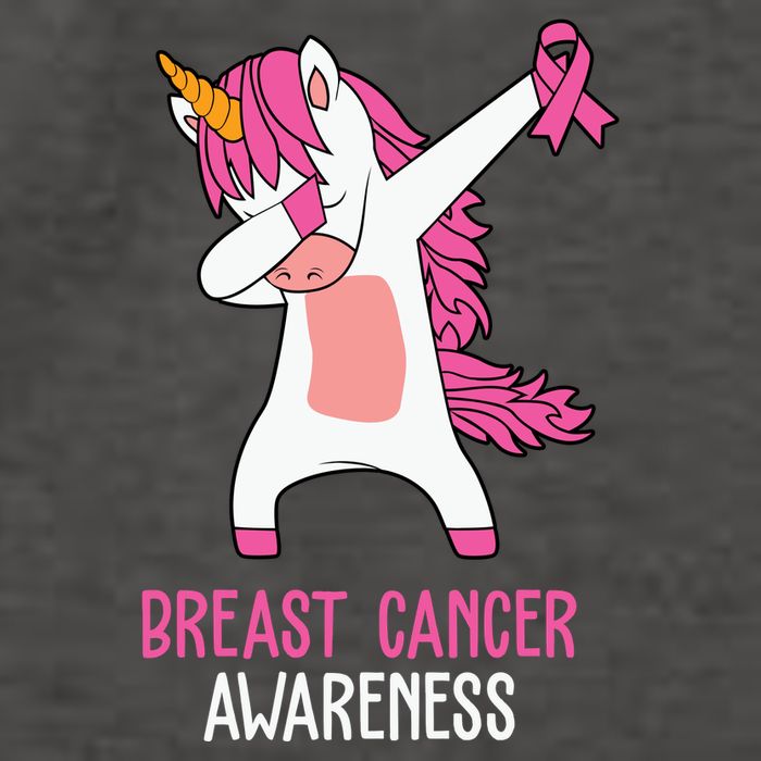 Breast Cancer Awareness Unicorn Ribbon Vector Backpack