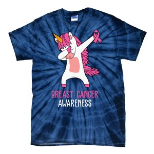 Breast Cancer Awareness Unicorn Ribbon Tie-Dye T-Shirt