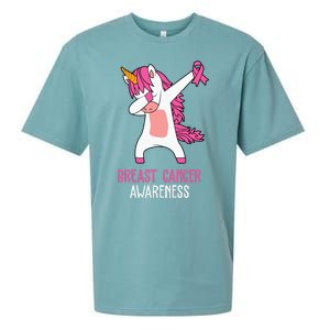 Breast Cancer Awareness Unicorn Ribbon Sueded Cloud Jersey T-Shirt