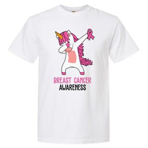 Breast Cancer Awareness Unicorn Ribbon Garment-Dyed Heavyweight T-Shirt