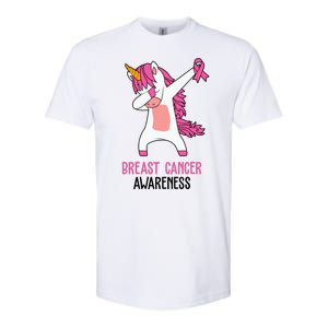 Breast Cancer Awareness Unicorn Ribbon Softstyle CVC T-Shirt