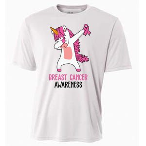 Breast Cancer Awareness Unicorn Ribbon Cooling Performance Crew T-Shirt