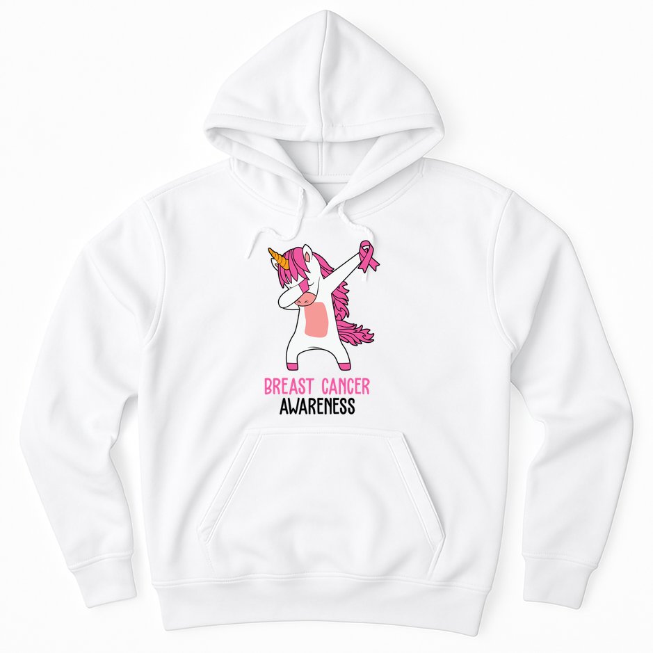 Breast Cancer Awareness Unicorn Ribbon Hoodie