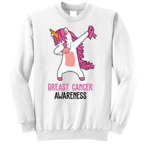 Breast Cancer Awareness Unicorn Ribbon Sweatshirt