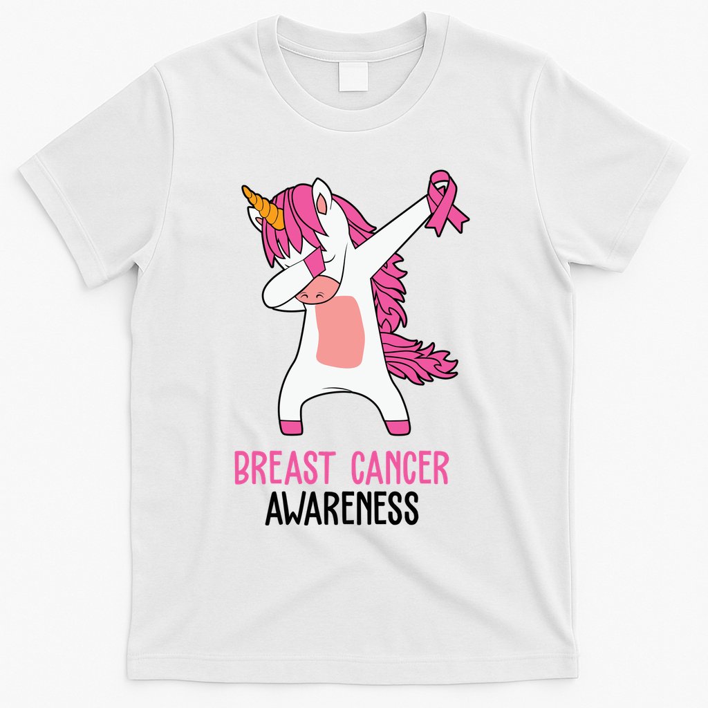 Breast Cancer Awareness Unicorn Ribbon T-Shirt