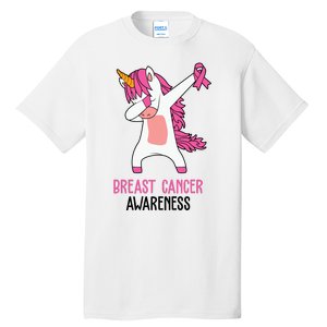 Breast Cancer Awareness Unicorn Ribbon Tall T-Shirt