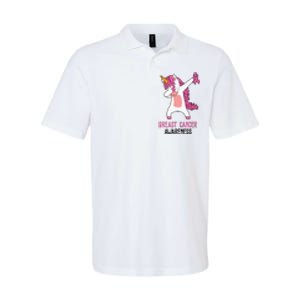 Breast Cancer Awareness Unicorn Ribbon Softstyle Adult Sport Polo