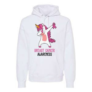 Breast Cancer Awareness Unicorn Ribbon Premium Hoodie