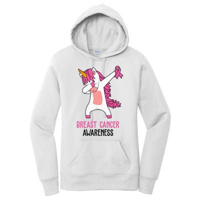 Breast Cancer Awareness Unicorn Ribbon Women's Pullover Hoodie