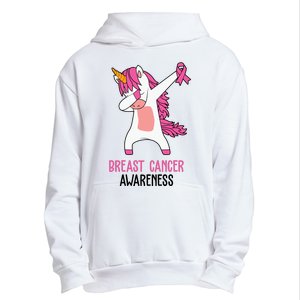 Breast Cancer Awareness Unicorn Ribbon Urban Pullover Hoodie