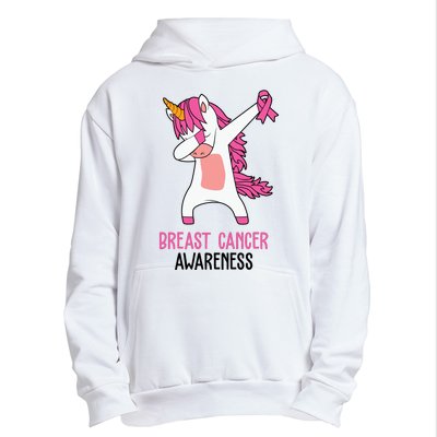 Breast Cancer Awareness Unicorn Ribbon Urban Pullover Hoodie