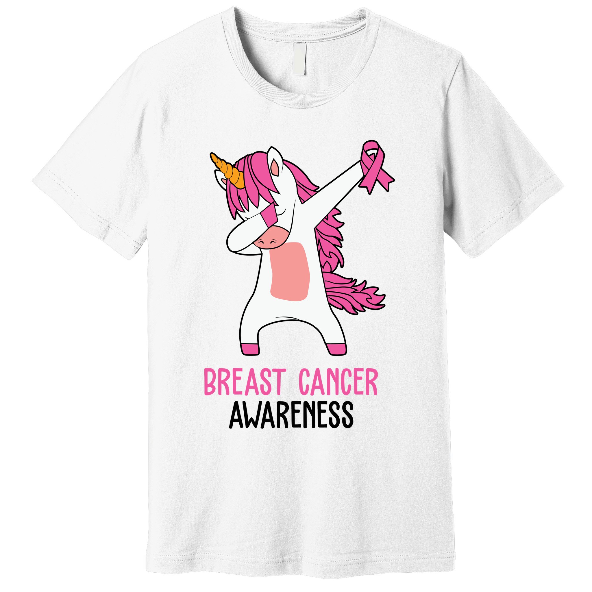Breast Cancer Awareness Unicorn Ribbon Premium T-Shirt