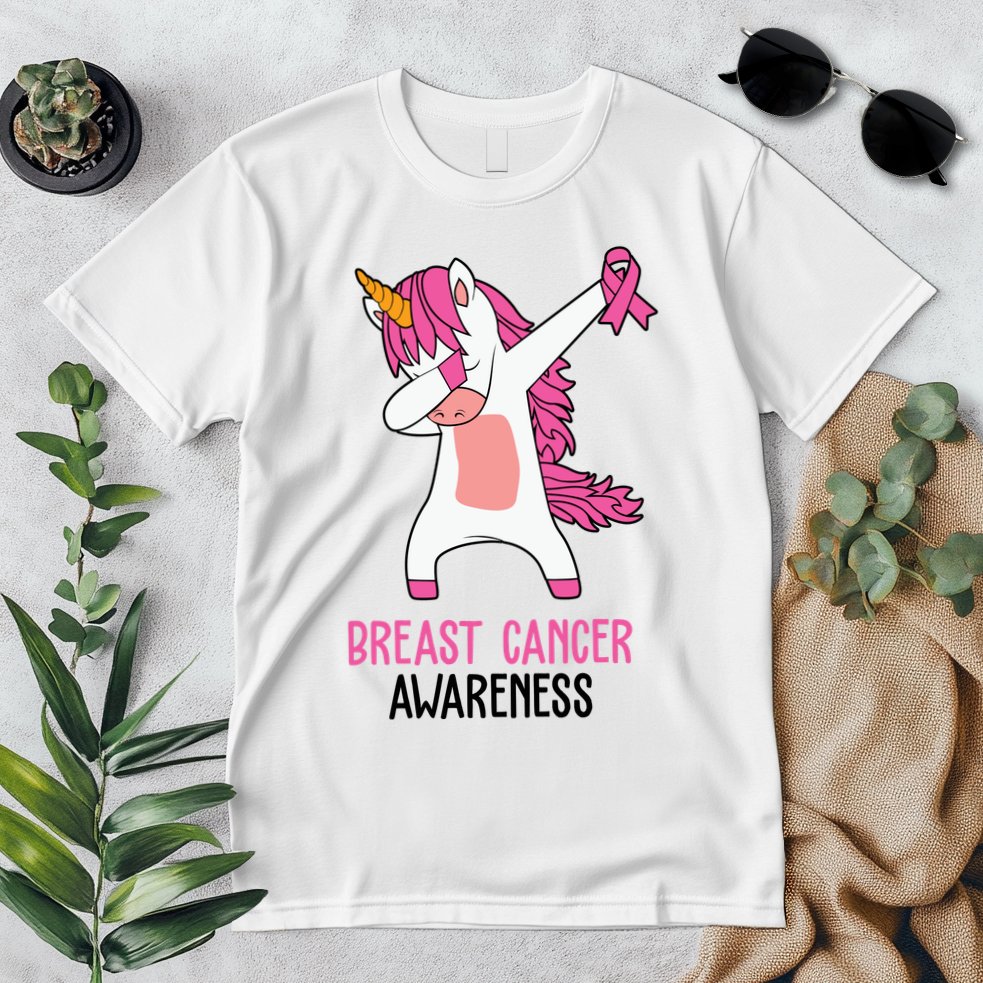 Breast Cancer Awareness Unicorn Ribbon Premium T-Shirt