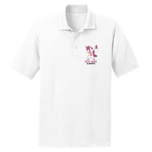 Breast Cancer Awareness Unicorn Ribbon PosiCharge RacerMesh Polo