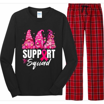 Breast Cancer Awareness Gnomes Support Squad Long Sleeve Pajama Set