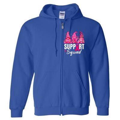 Breast Cancer Awareness Gnomes Support Squad Full Zip Hoodie