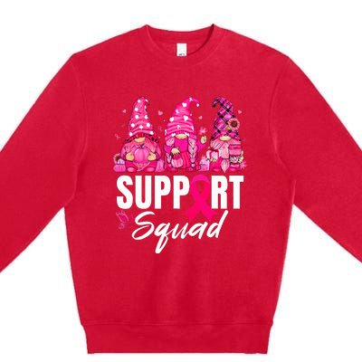 Breast Cancer Awareness Gnomes Support Squad Premium Crewneck Sweatshirt