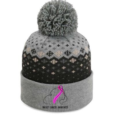 Breast Cancer Awareness Ribbon Girl Outline The Baniff Cuffed Pom Beanie