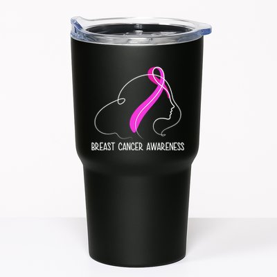 Breast Cancer Awareness Ribbon Girl Outline Tumbler
