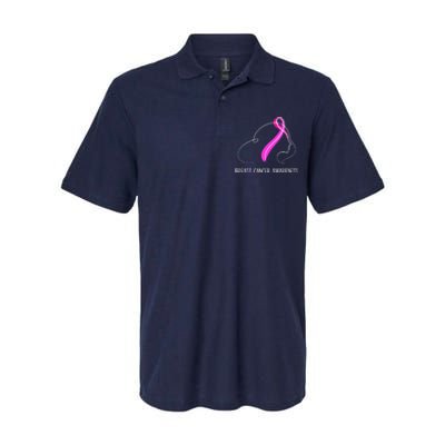 Breast Cancer Awareness Ribbon Girl Outline Softstyle Adult Sport Polo