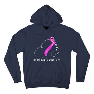 Breast Cancer Awareness Ribbon Girl Outline Tall Hoodie