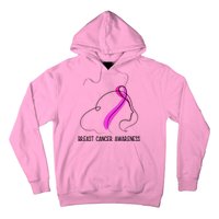 Breast Cancer Awareness Ribbon Girl Outline Hoodie