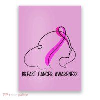 Breast Cancer Awareness Ribbon Girl Outline Poster