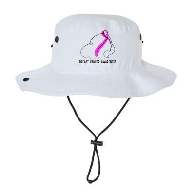 Breast Cancer Awareness Ribbon Girl Outline Legacy Cool Fit Booney Bucket Hat